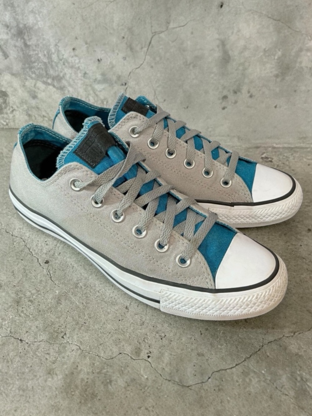 Converse Teal & Gray Canvas Low-Top Sneakers - Picture 2 of 12